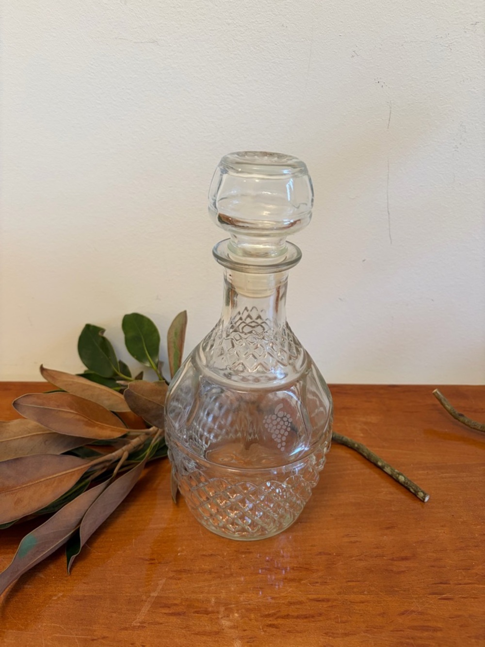 Clear Vintage  Princess House  Glass Decanter with Stopper
